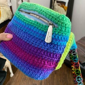 Handmade rainbow crotchet Fanny Pack/CrossBody bag